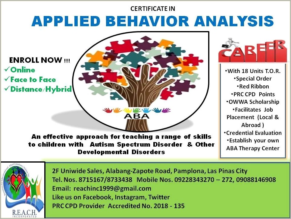 Resume Objective For Applied Behavior Analysis