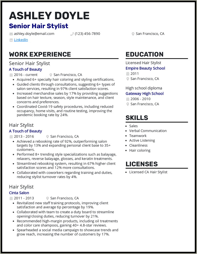 Resume Objective For Beauty Supply Store