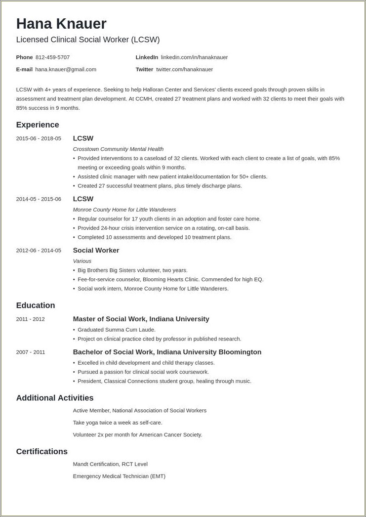 Resume Objective For Child Care Position