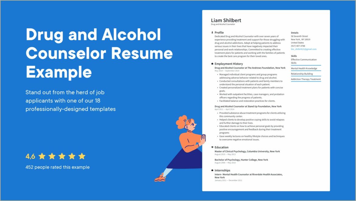 Resume Objective For Drug And Alcohol Counselor