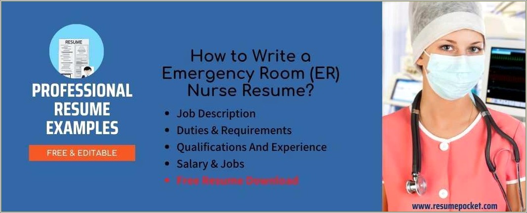Resume Objective For Emergency Room Technician