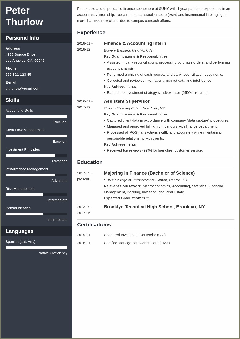 Resume Objective For Internship Graduate Student