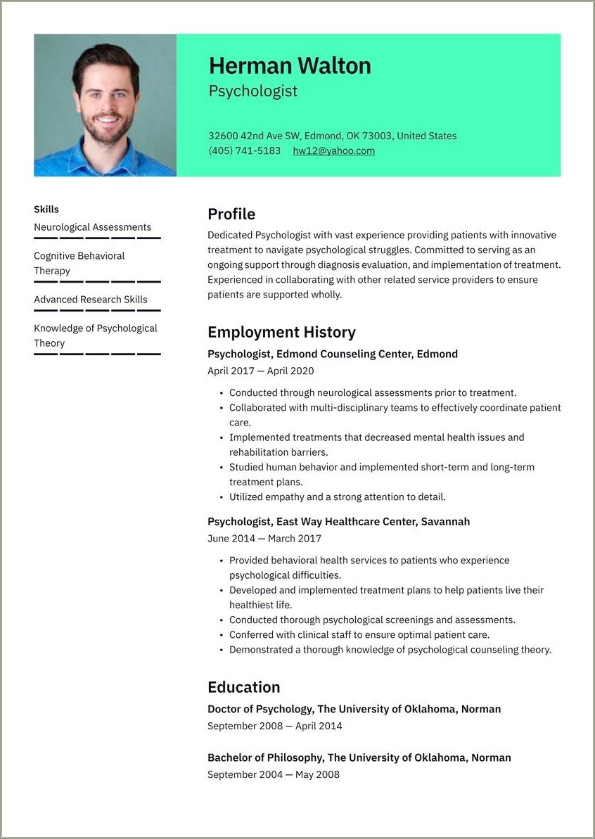 Resume Objective For Mental Health Counselor Samples