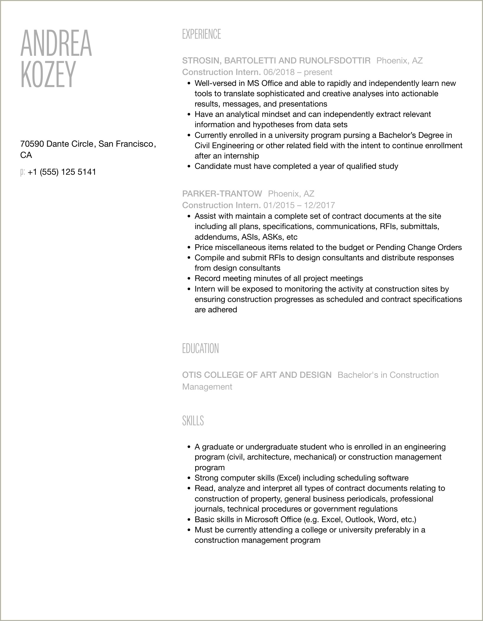 Resume Objective For Recent Graduate General
