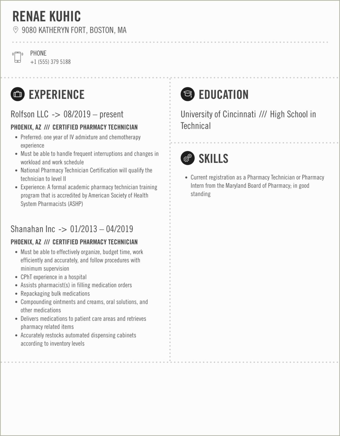 Resume Objective For Repackaging Medications For Pharmacy Technician