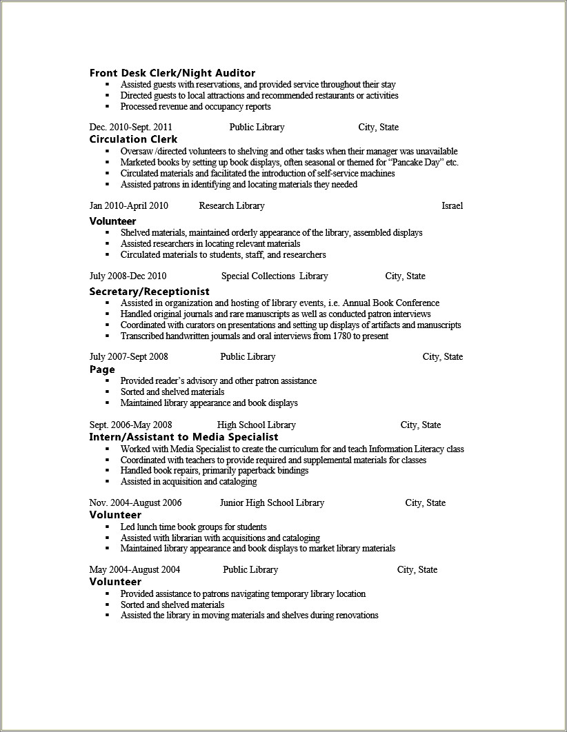 Resume Objective For School Media Specialist