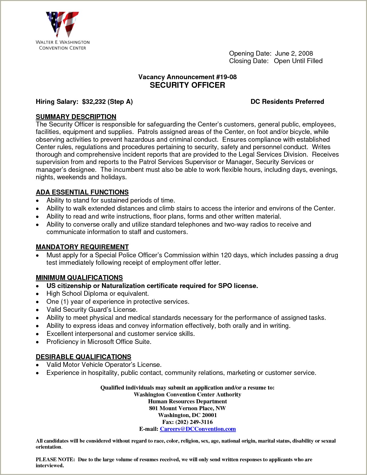 Resume Objective For Security Guard Position