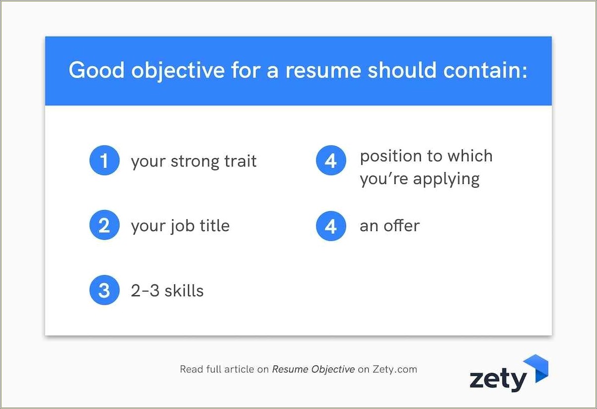Resume Objective For Seeking Any Job