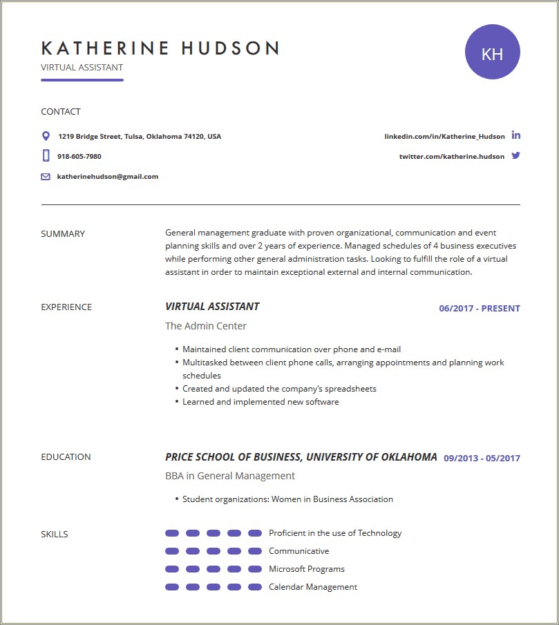 Resume Objective Personal Customer Assistant Highlights