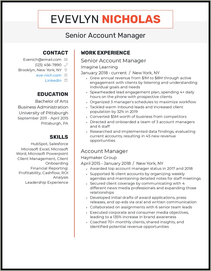 Resume Objective Statement Examples Account Management