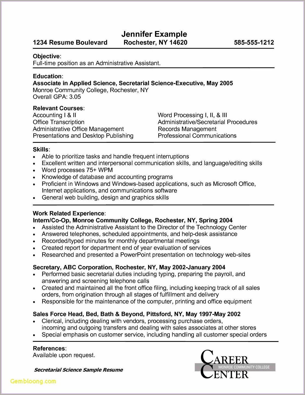 Resume Objective Statement Examples Administrative Assistants