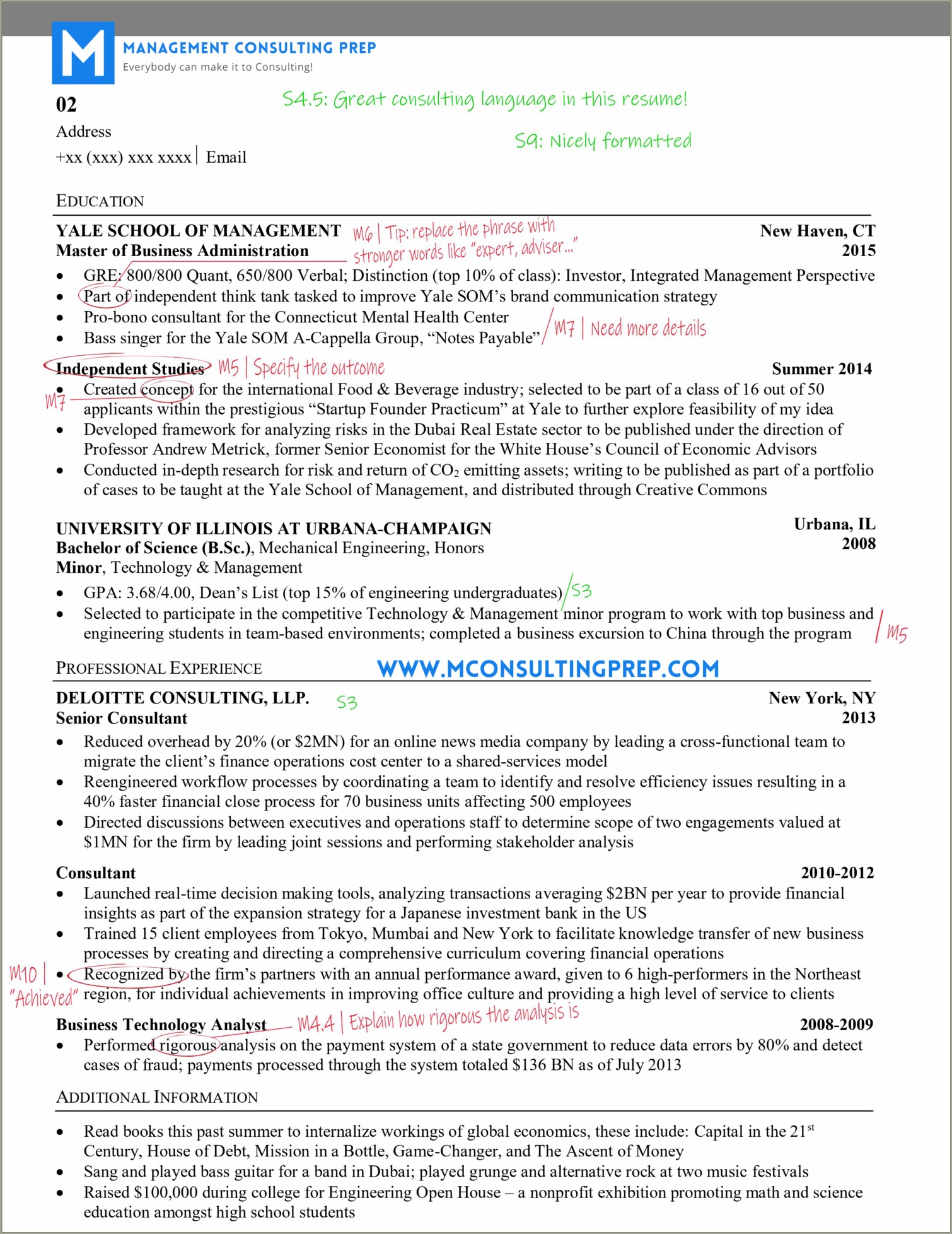 Resume Objective Statement Examples For Consulting