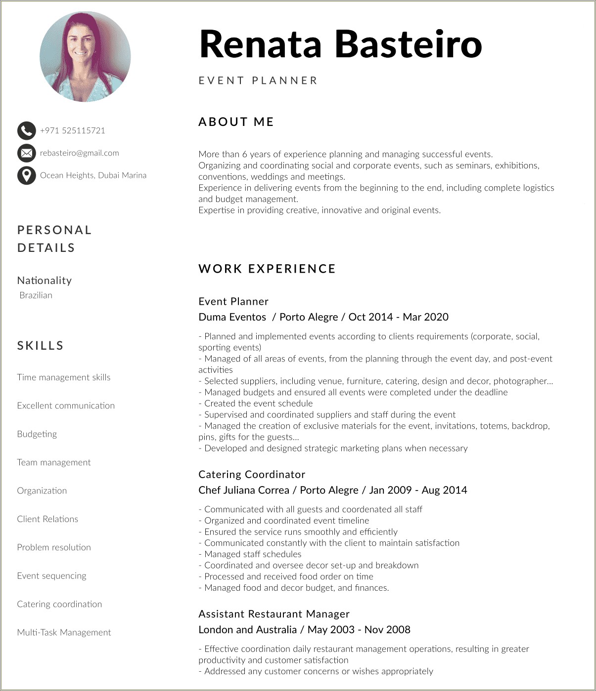 Resume Objective Statement Examples In Food Service Management