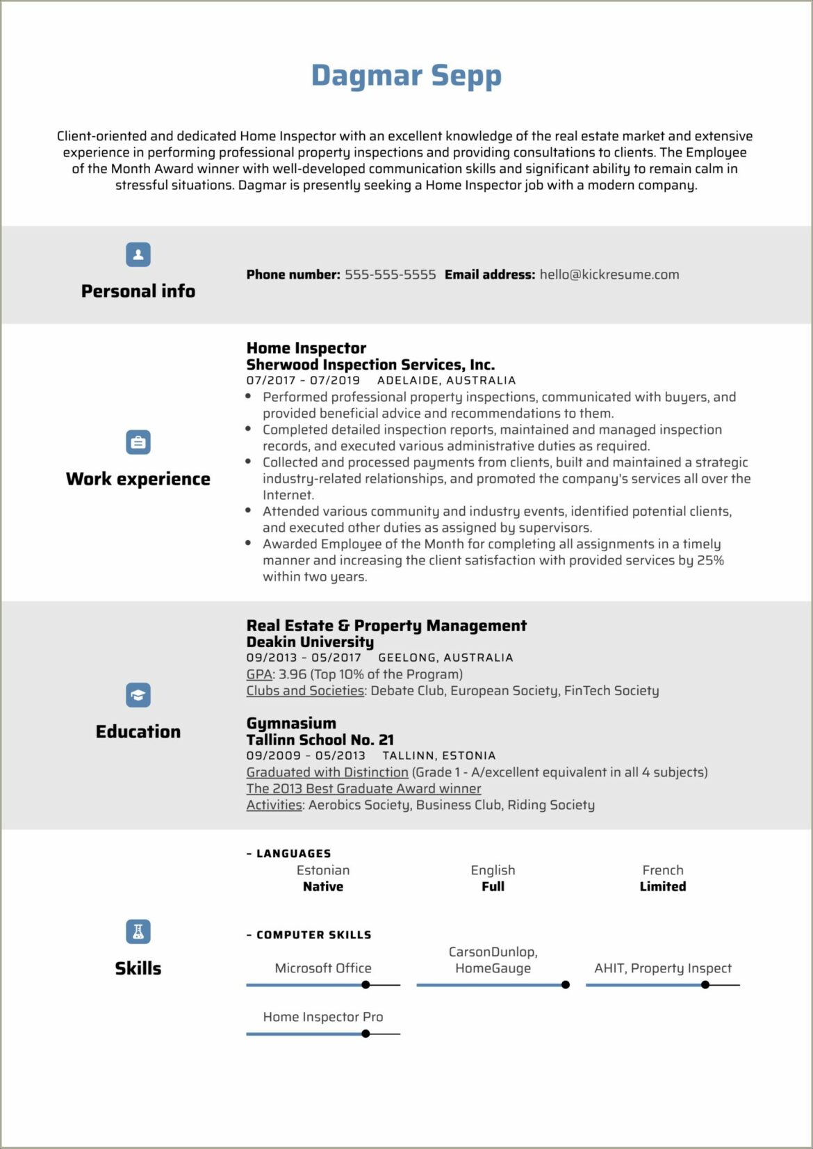 Resume Objective Statement For Plumbing Inspection