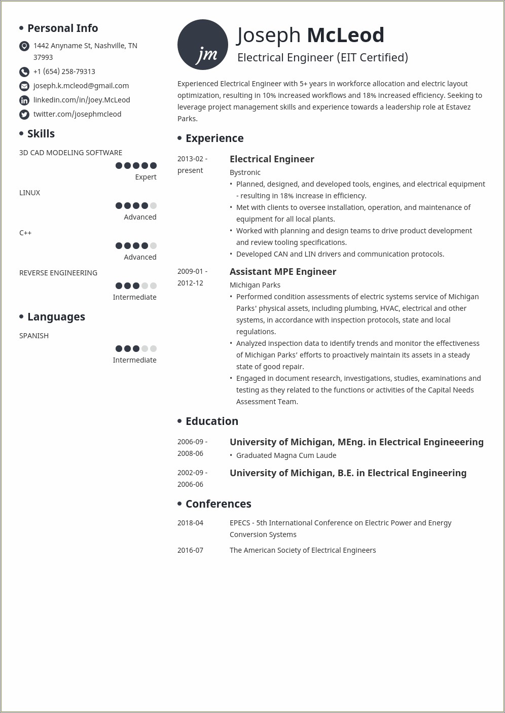 Resume Objective To Work With A Power Company