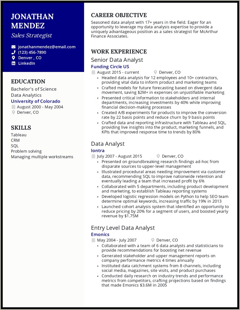 Resume Objectives Examples For Implementation Consultants