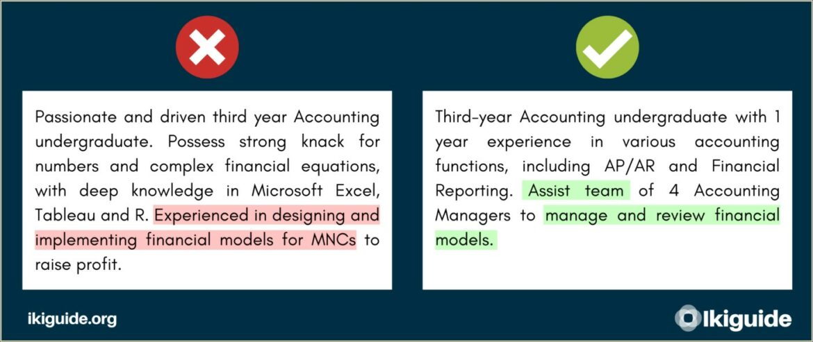 Resume Objectives For An Accounting Internship