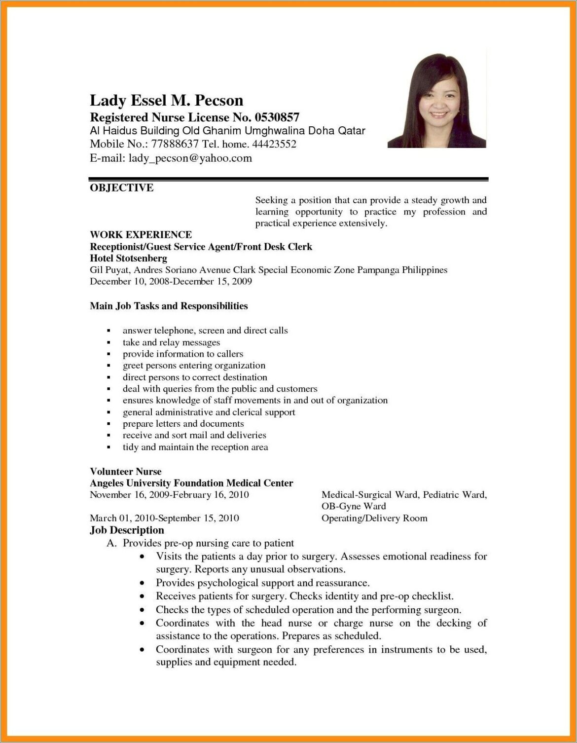 Resume Objectives For An Acupunturists Resume