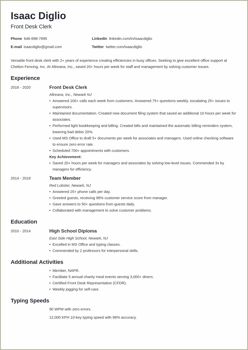 Resume Objectives For An Office Position