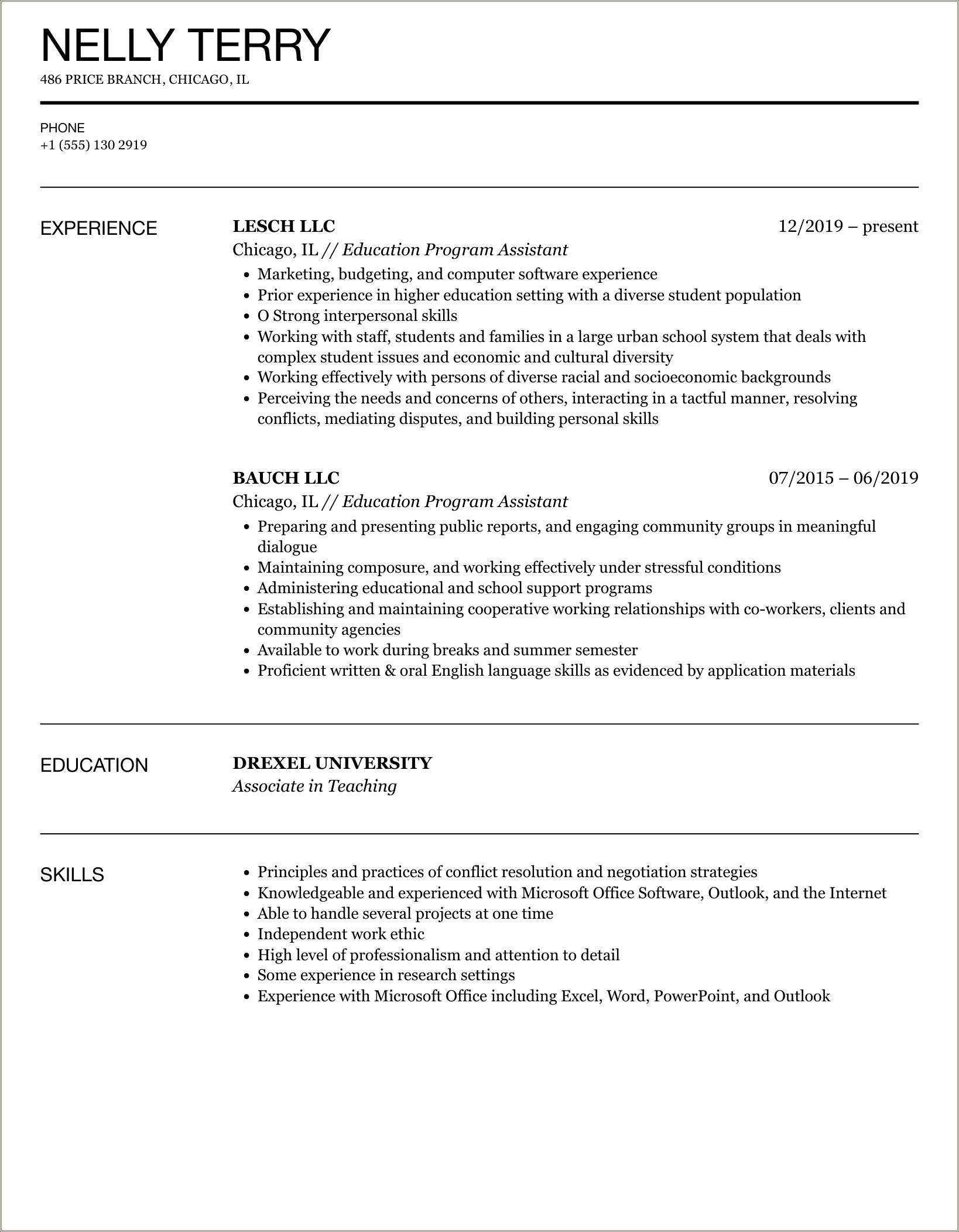 Resume Objectives For Child And Youth Program Assistant