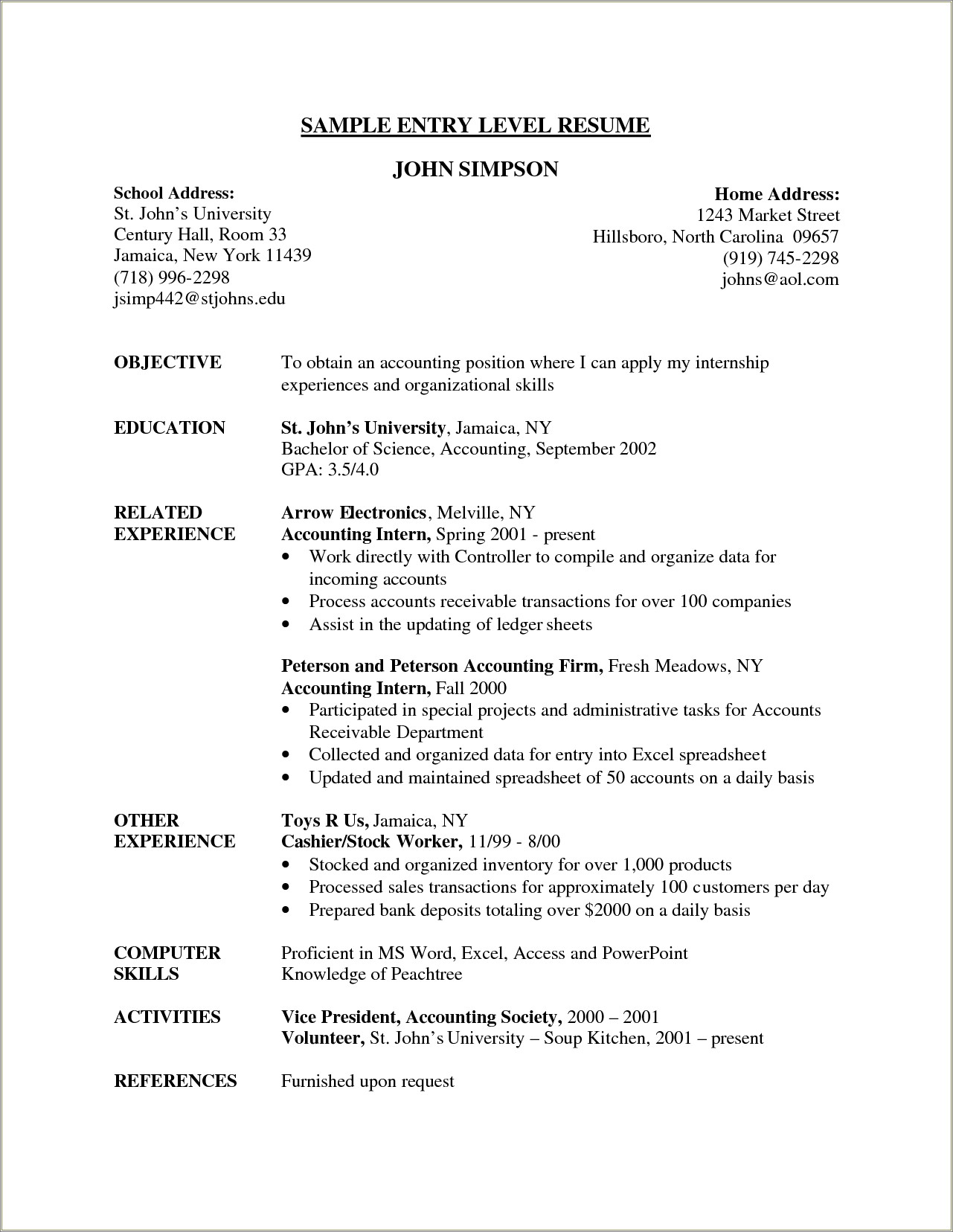 Resume Objectives For Entry Level Sales Positions