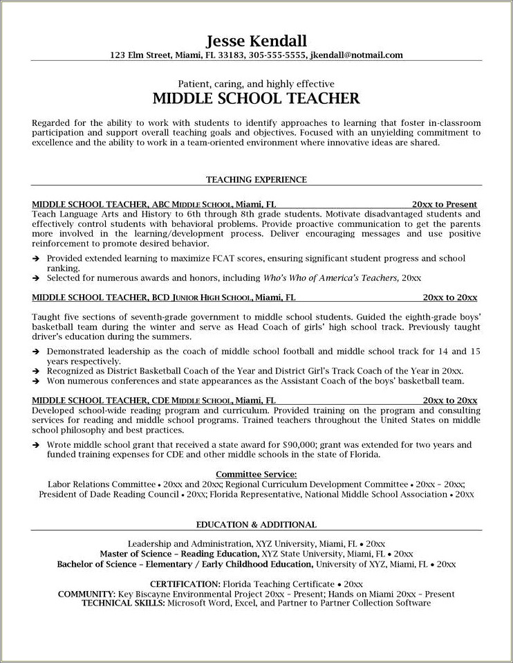 Resume Objectives For High School English Teacher