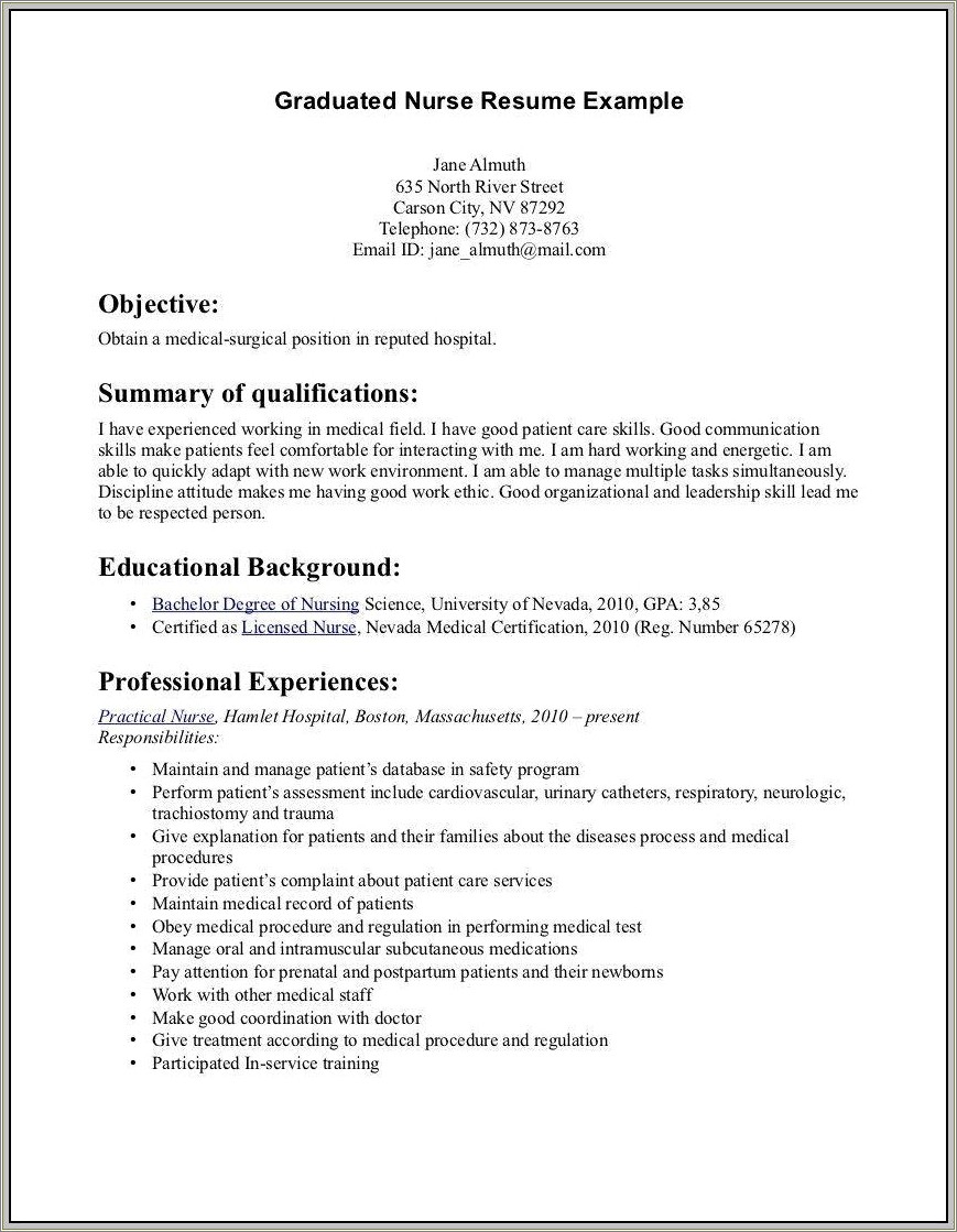 Resume Objectives For Patient Reg Position