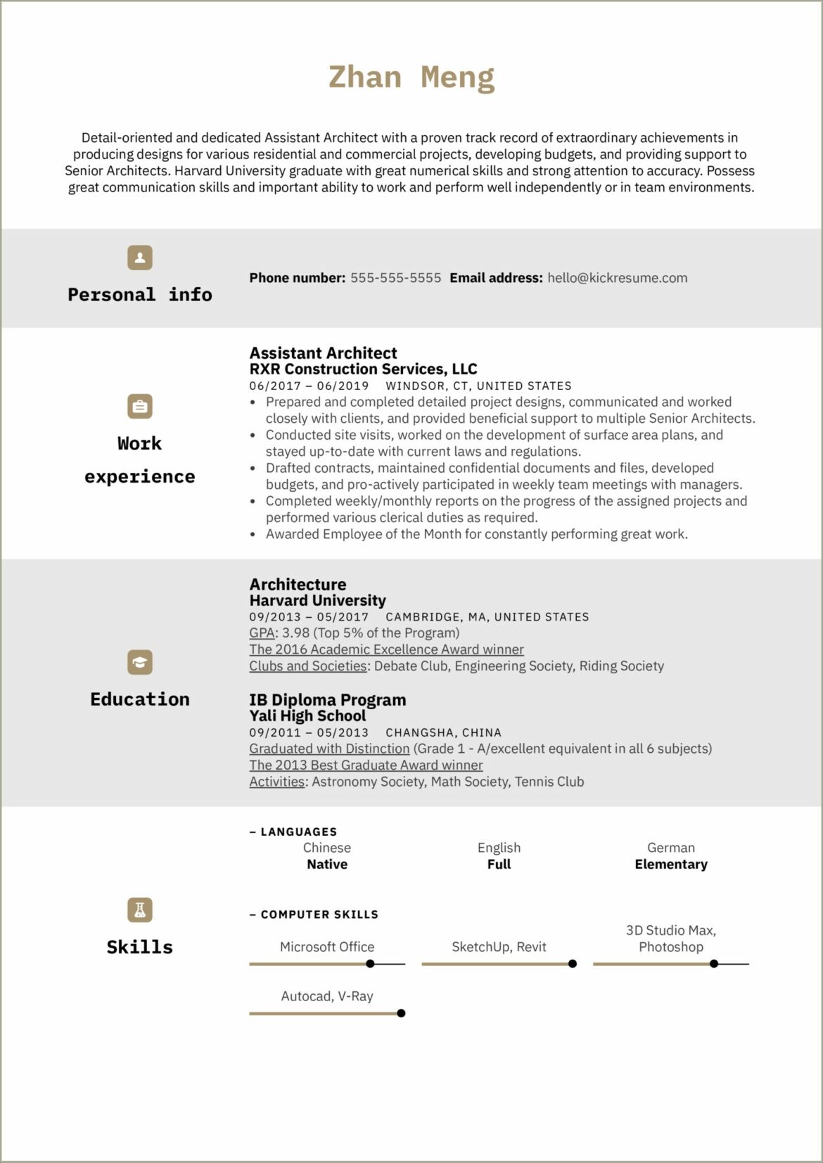 Resume Of Harvard Business School Student