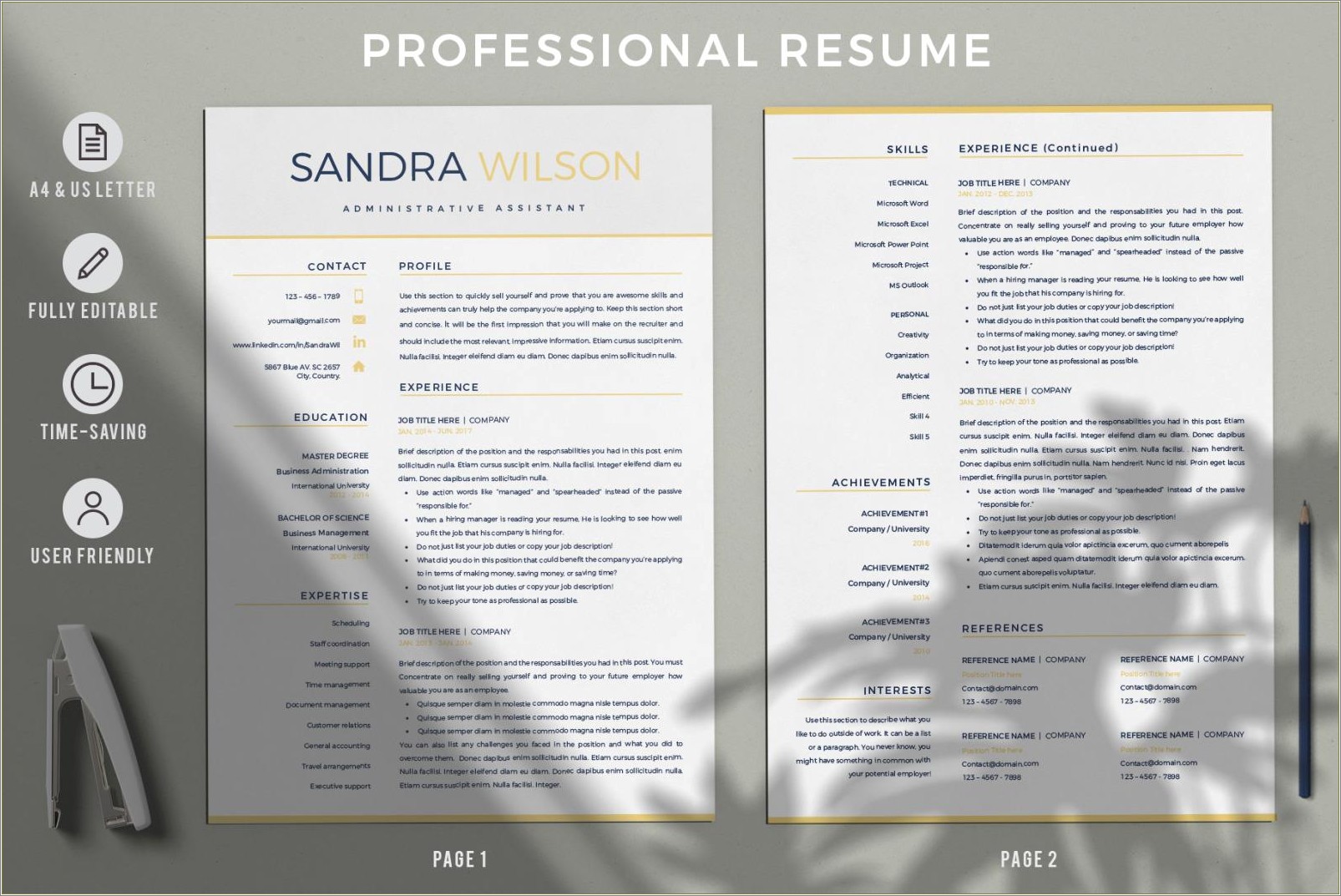 Resume Office Assistant Template Microsoft Word