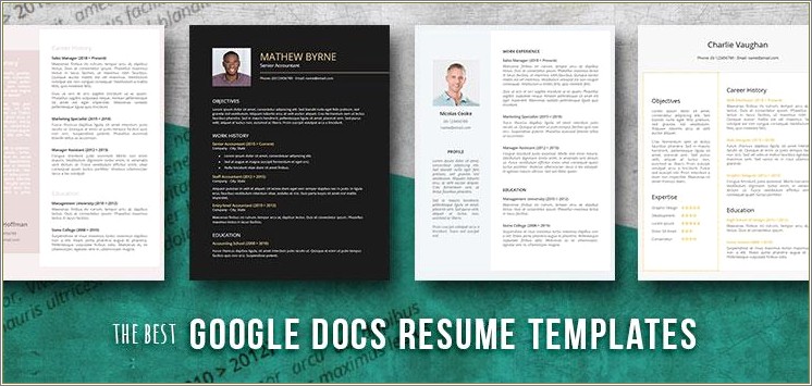Resume One Page Templates Google Docs