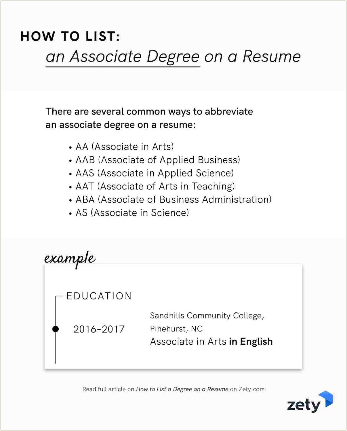 Resume Only List Schools With Degrees