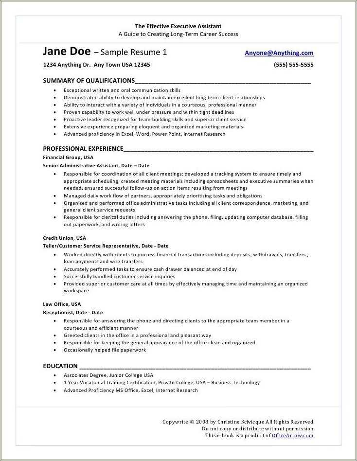 Resume Outlines For Internal Job Posting
