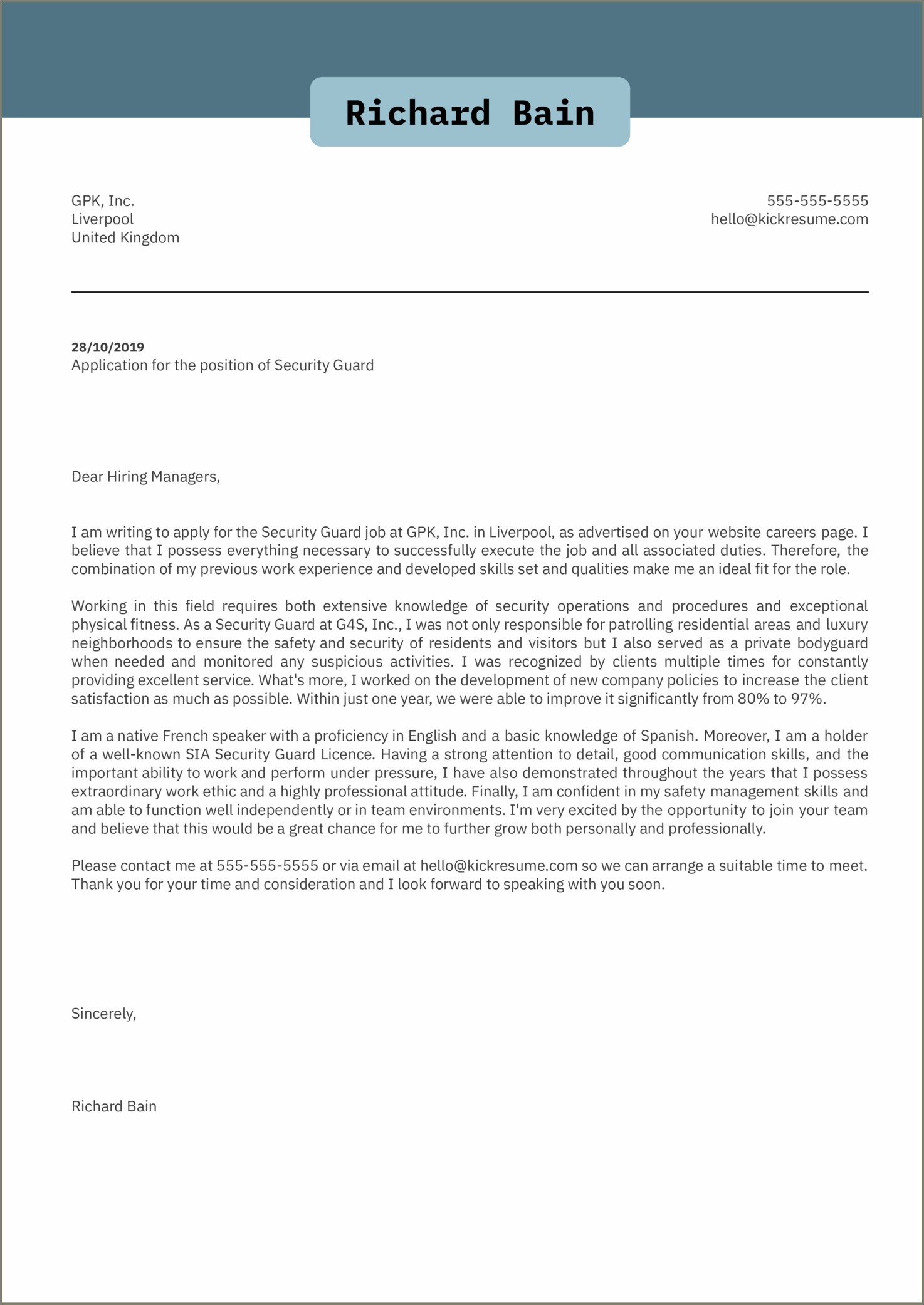 Resume Police Cover Letter No Experience