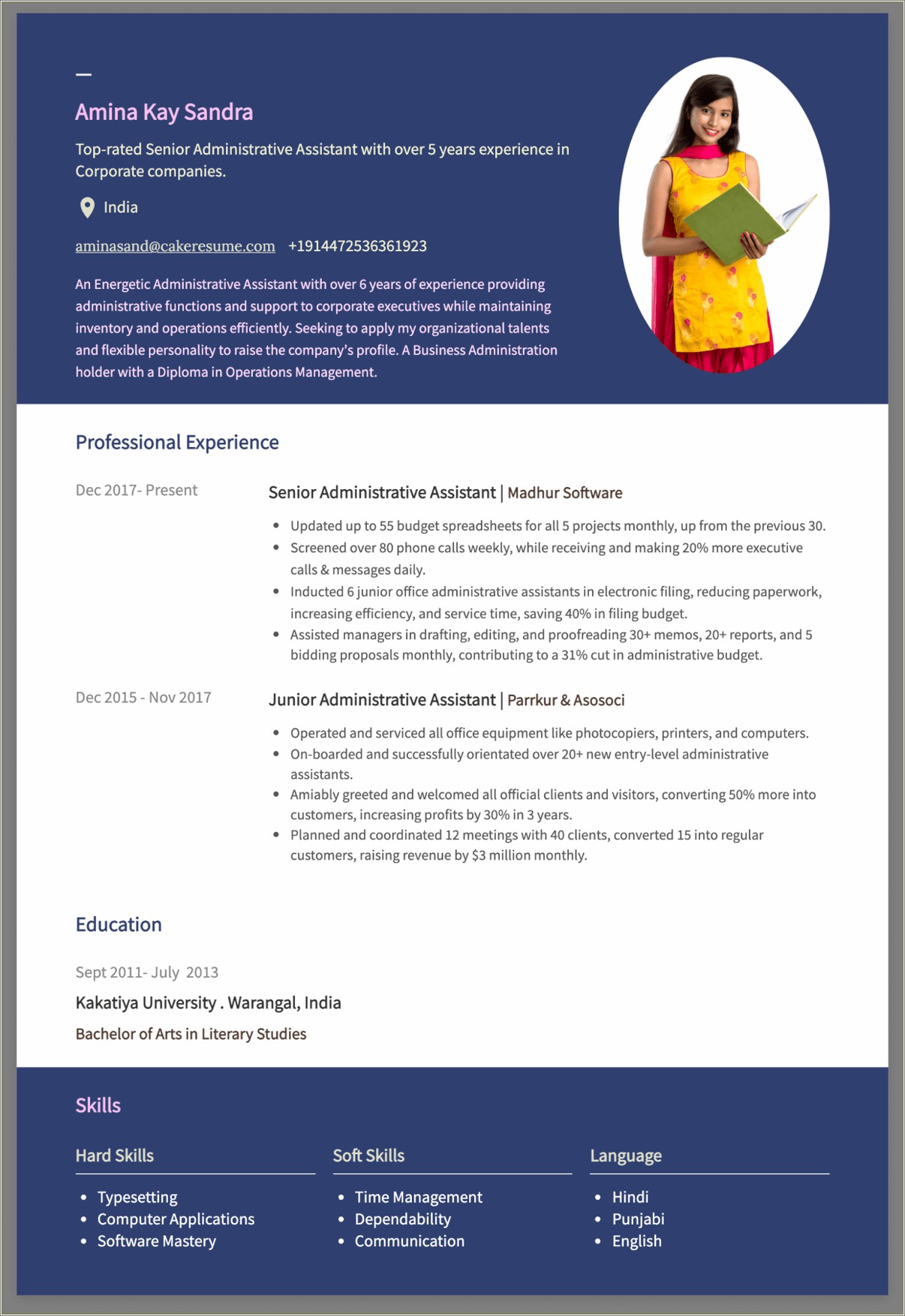 Resume Profile Examples For Administrative Assistant