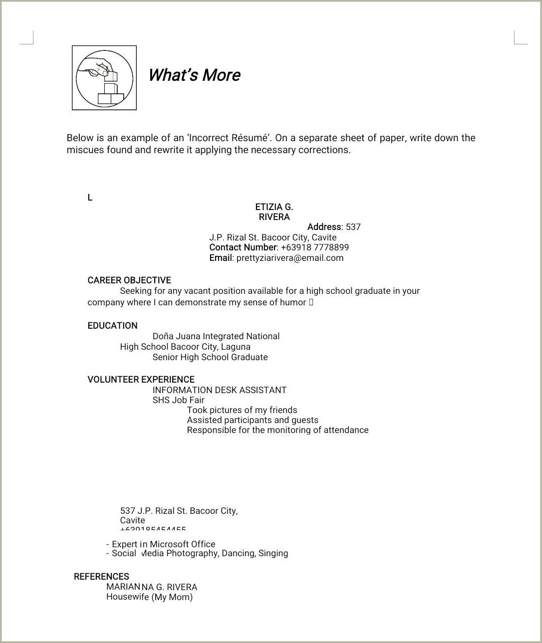 Resume Public Examples Right And Wrong Version
