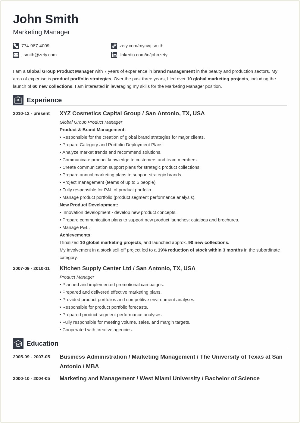 Resume Qualifications Experience Employment Education References