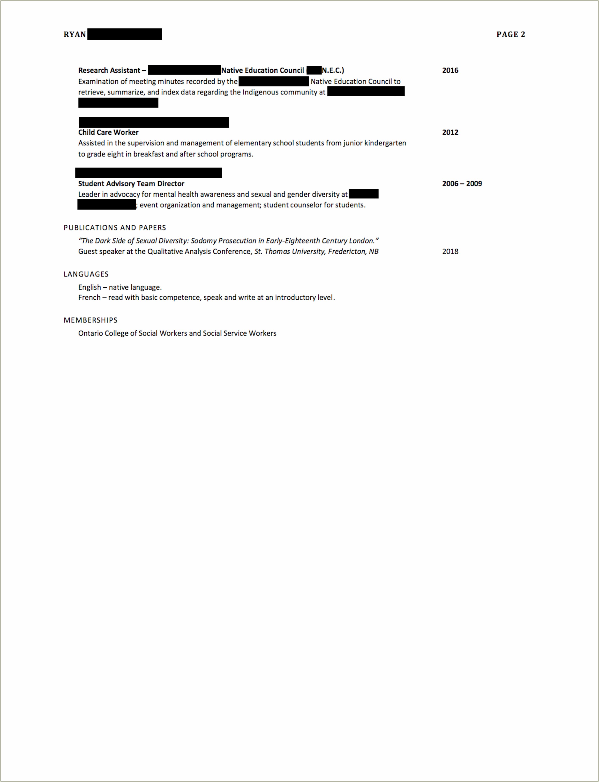 Resume Reddit No Job Experience Example