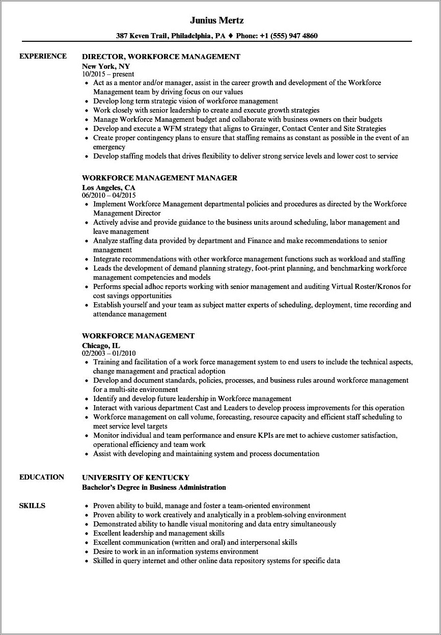 Resume Returning To The Workforce Template