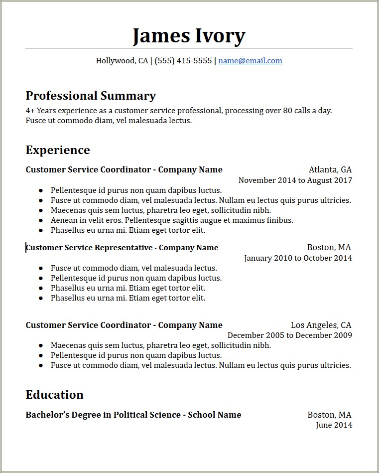 Resume Reverse Chronological Example Dates Overlapping