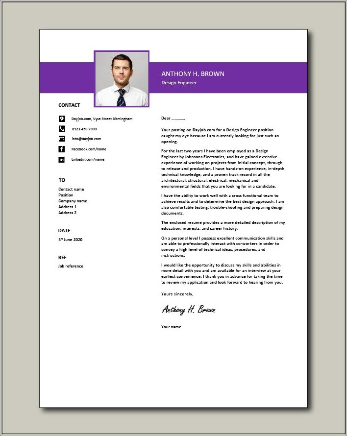 Resume Sample Cover Letter For Experienced Engineer