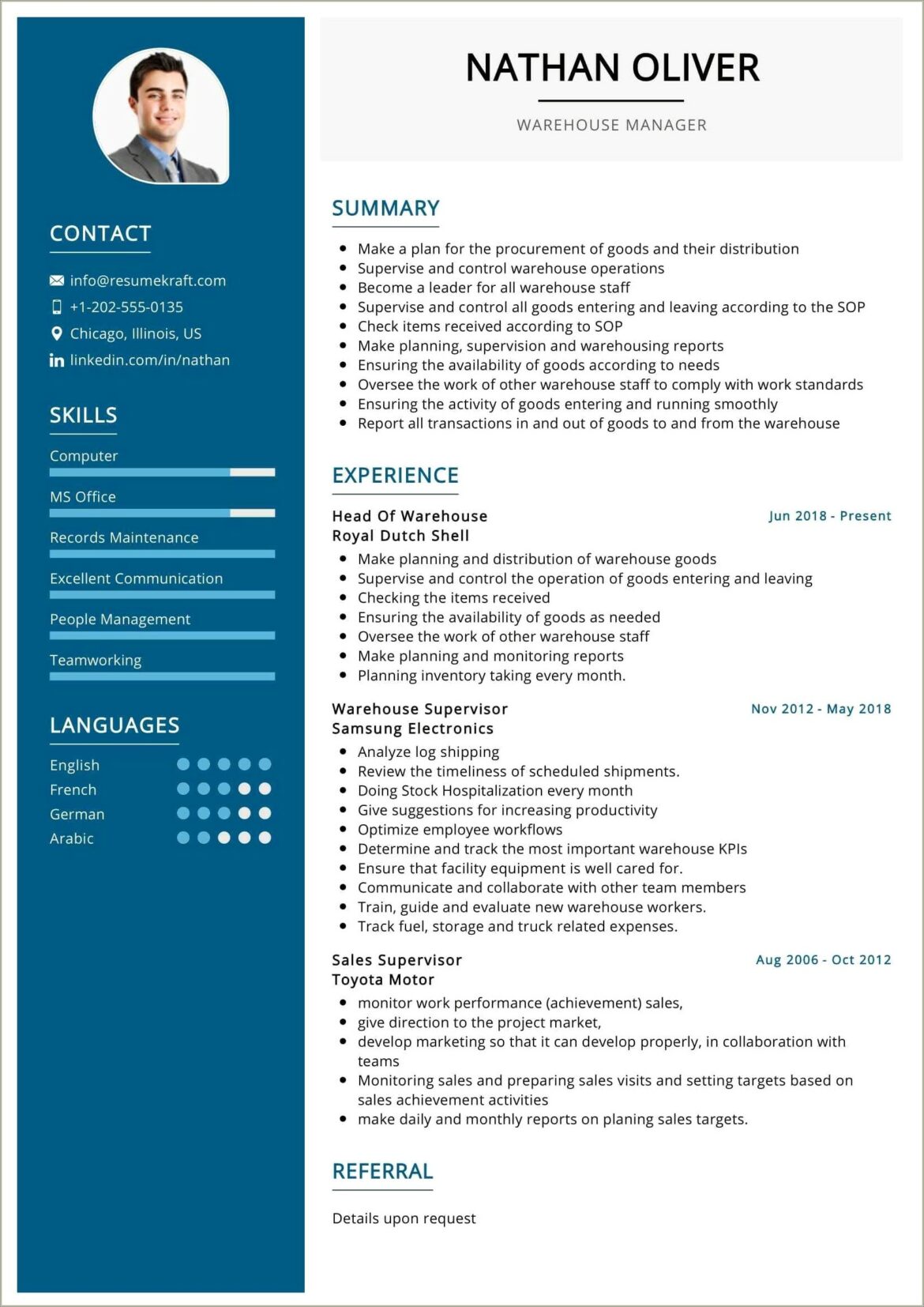 Resume Sample For A Warehouse Office Emploee