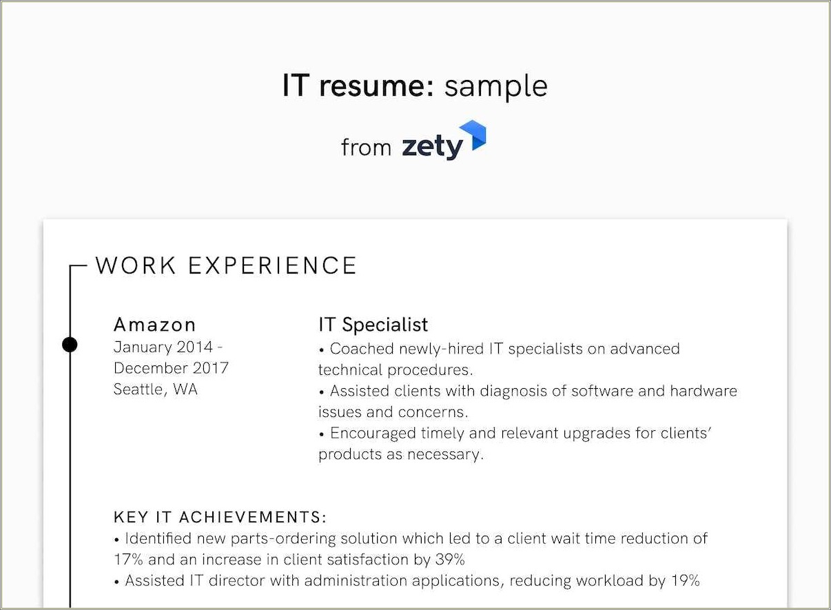 Resume Sample For Computer Hardware Tech