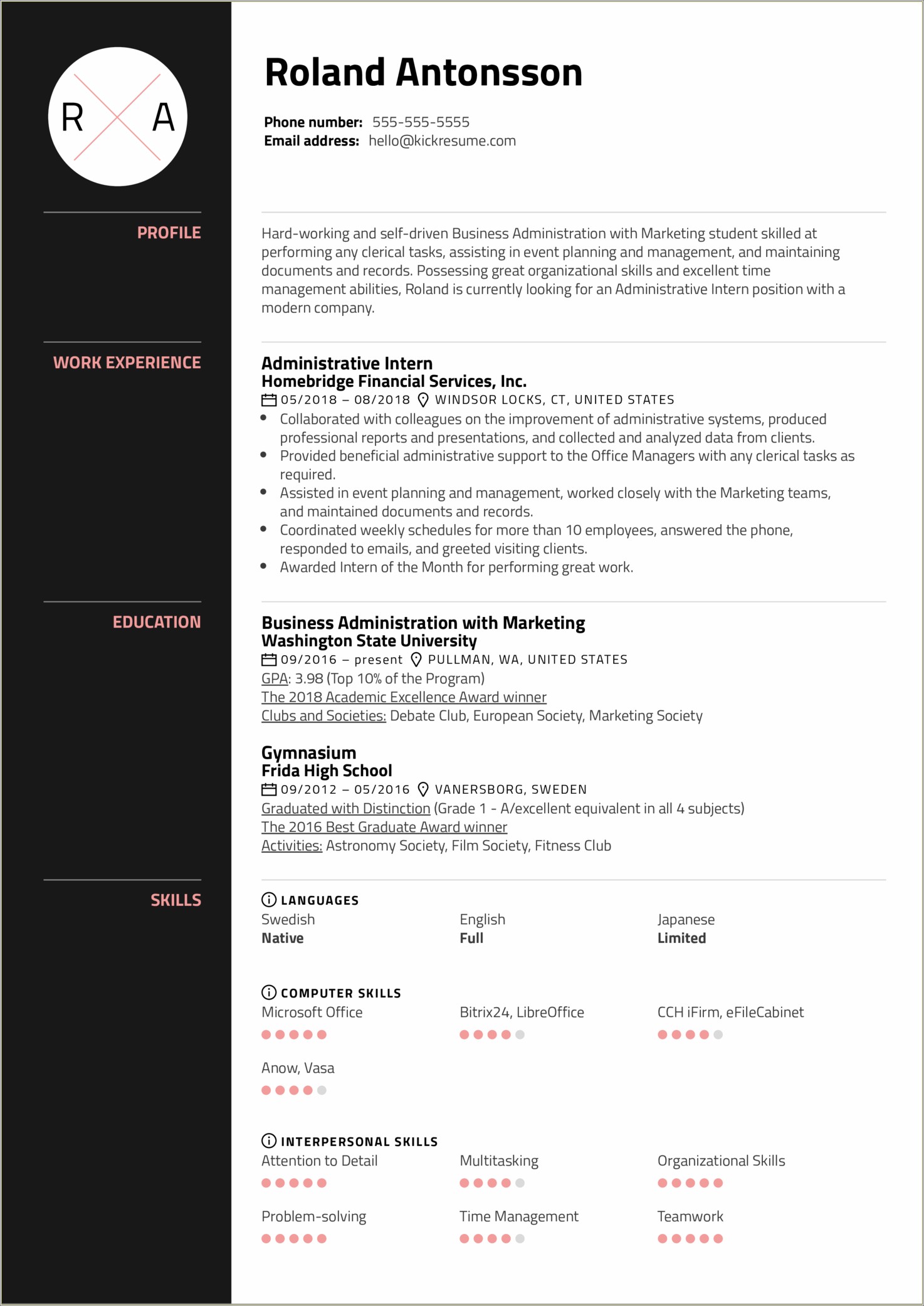 Resume Sample For Event Management Company