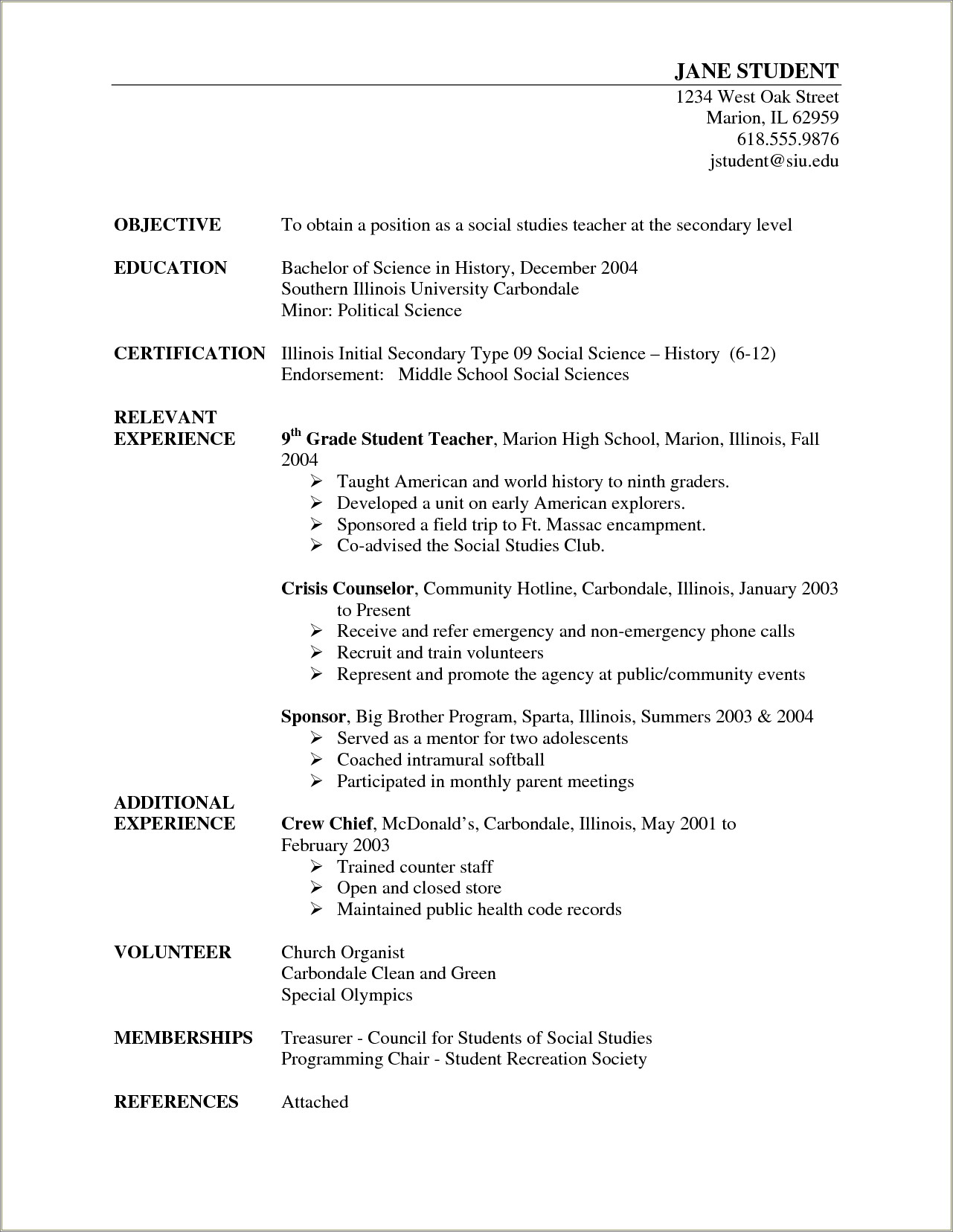 Resume Sample For Non Teaching Staff