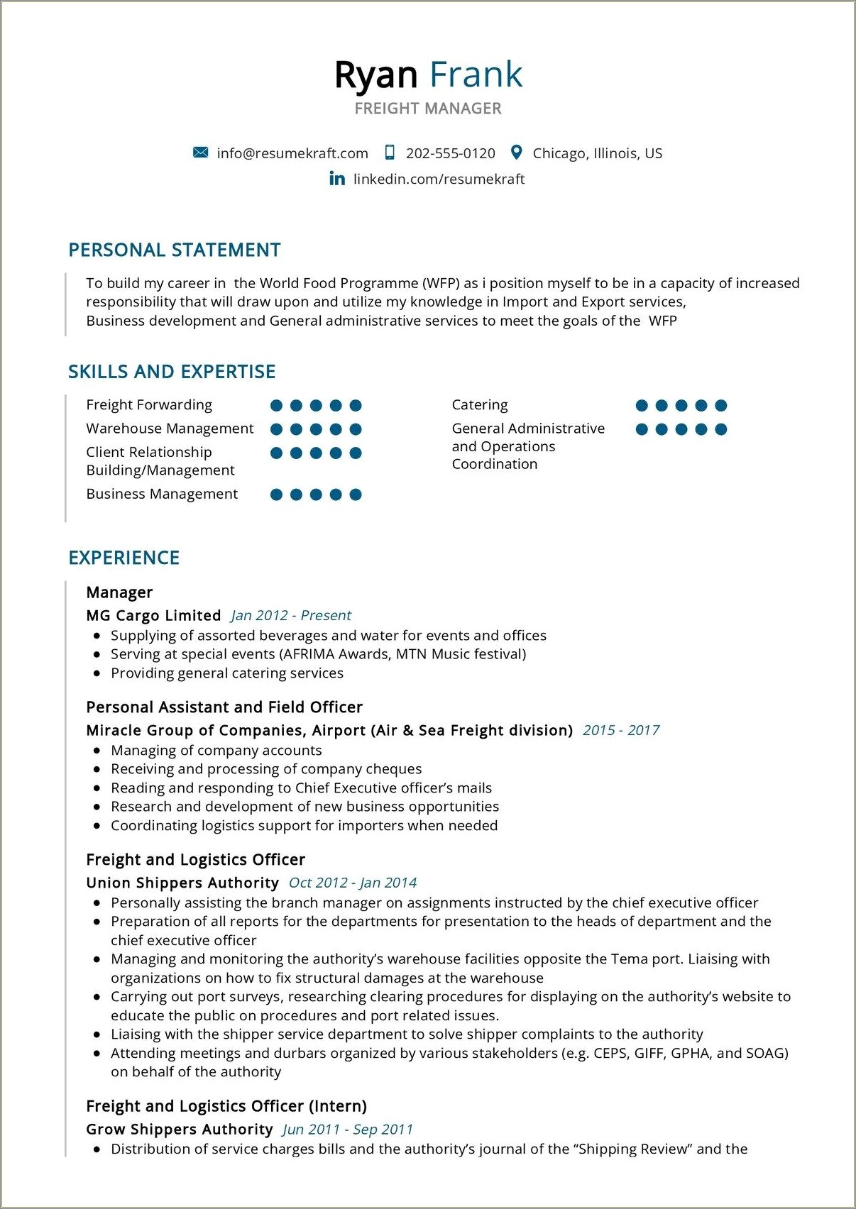 Resume Sample For Shipping And Receiving Manager
