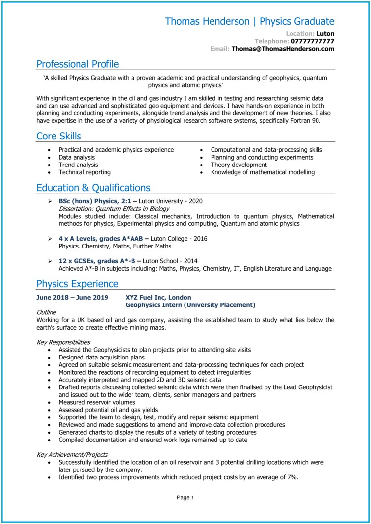 Resume Sample Of Applicants To Phd Program Statistics