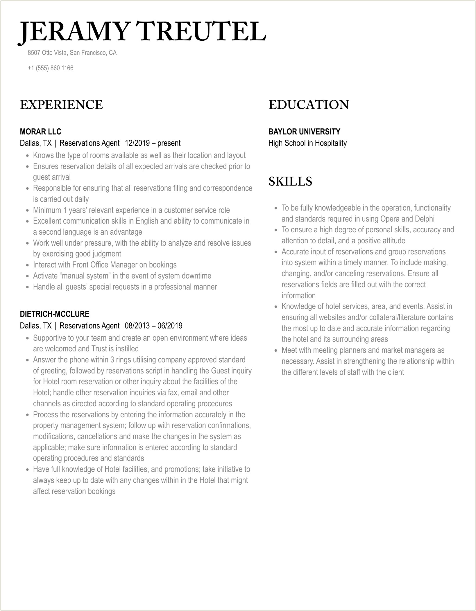 Resume Sample Otto Whom It May Concern