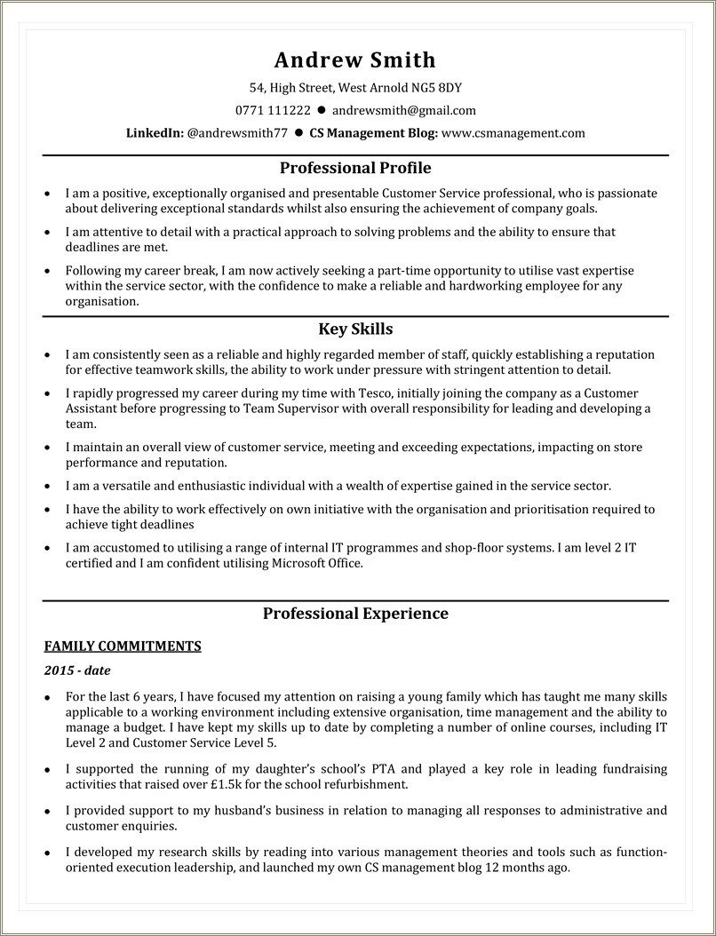 Resume Sample With Gaps In Employment
