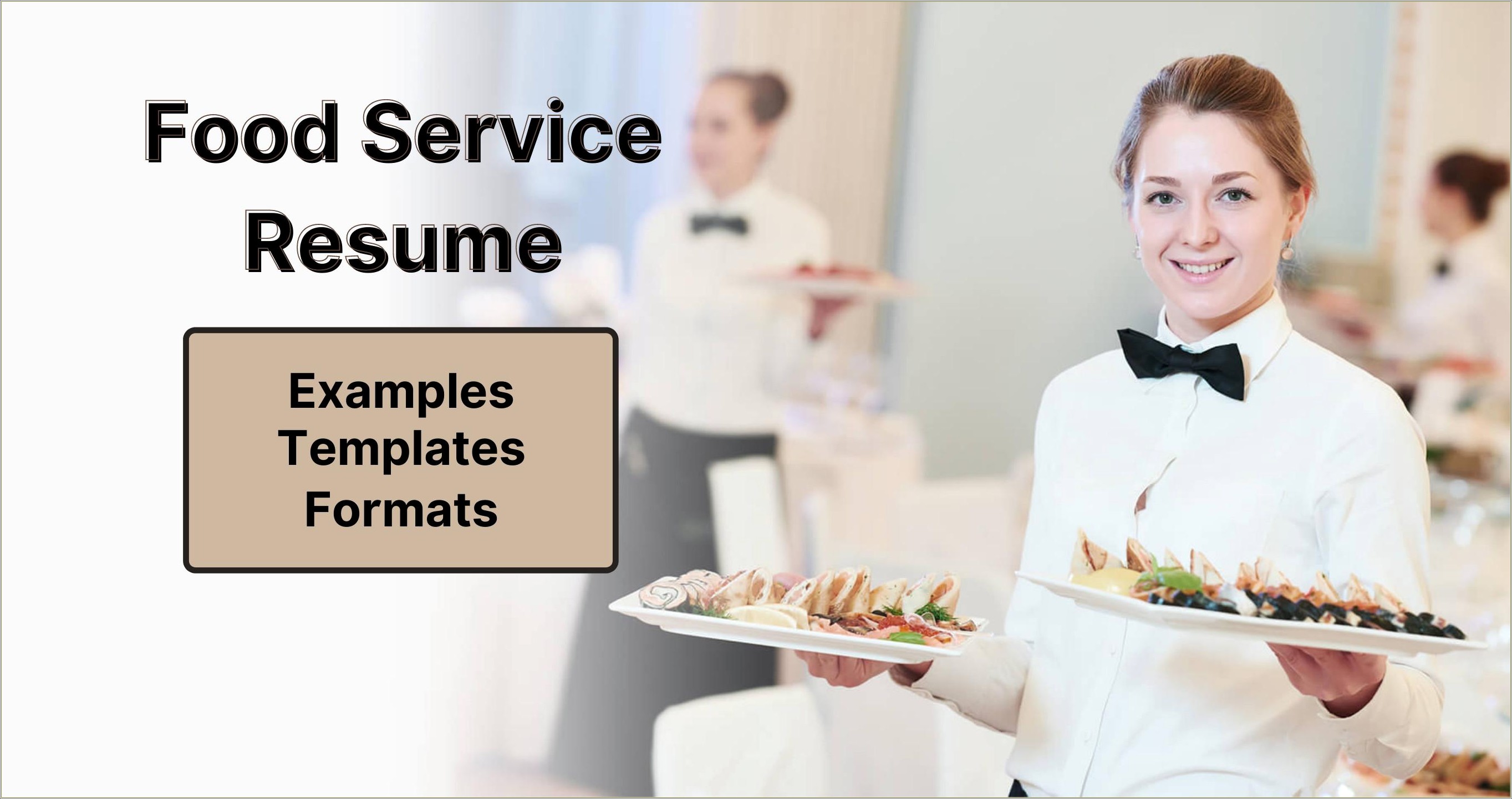 Resume Samples Entry Level Food Service
