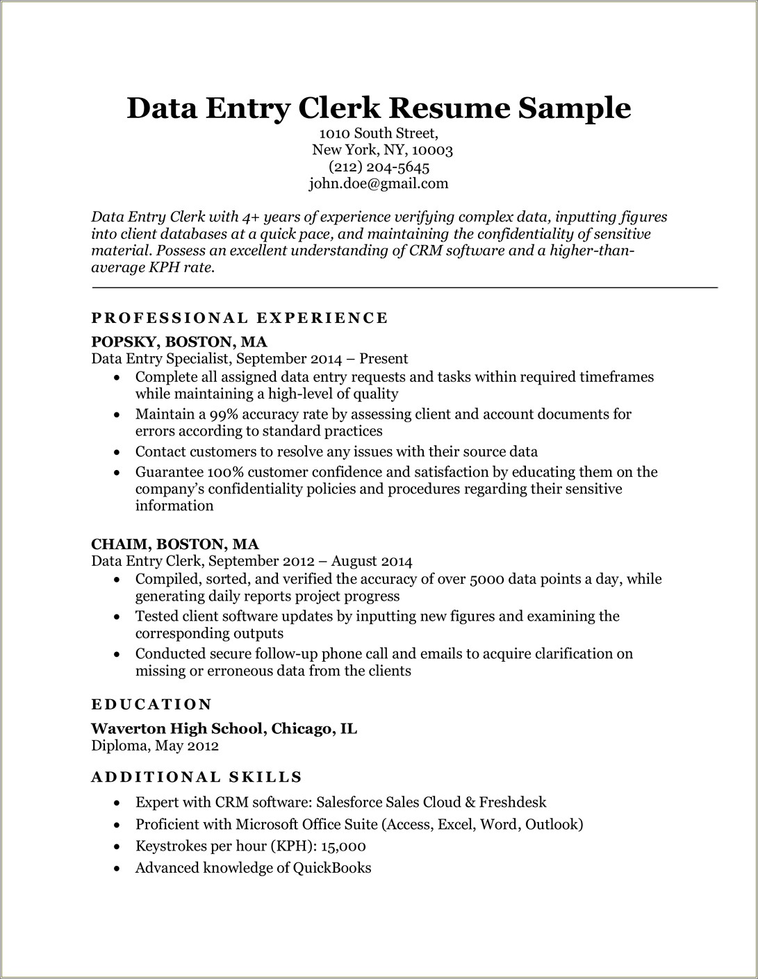 Resume Samples Entry Level Office Assistant